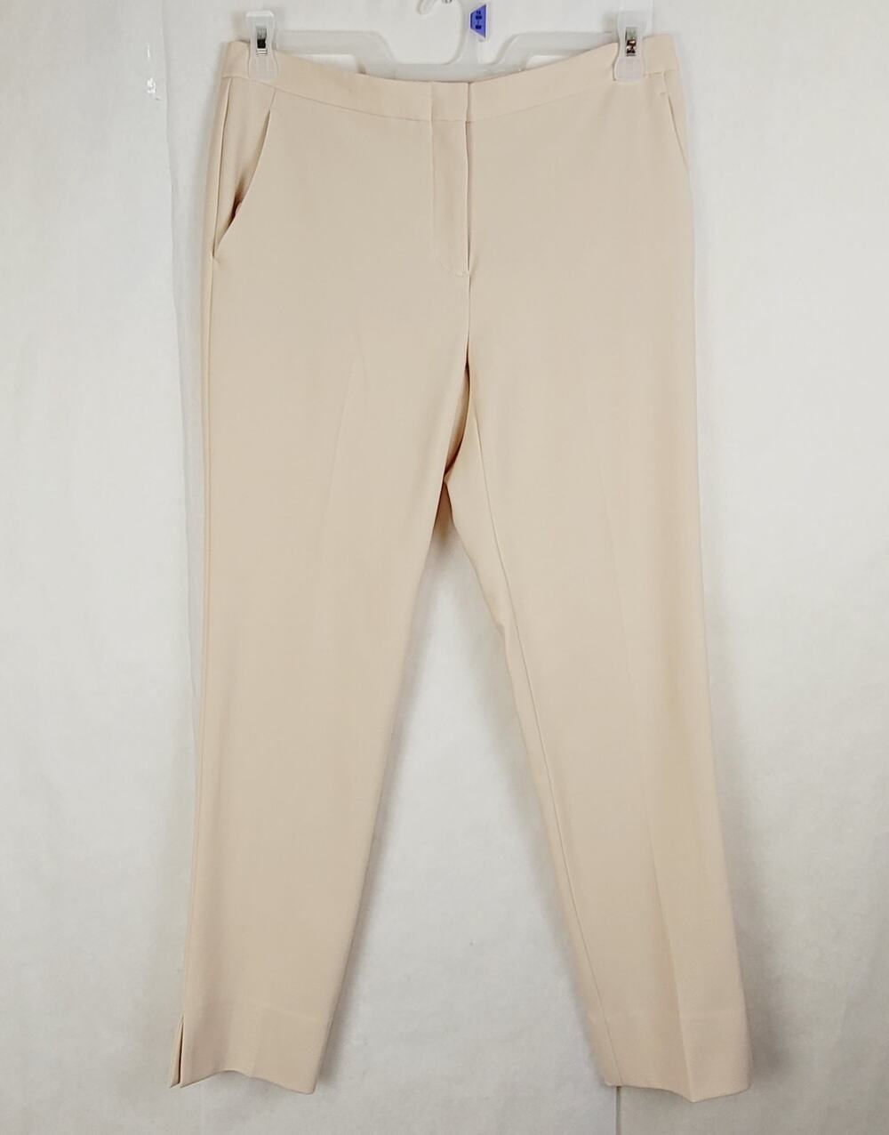 BCBGMAXASRIA pastel peach straight leg trouser size Med Old Money Quiet Luxury